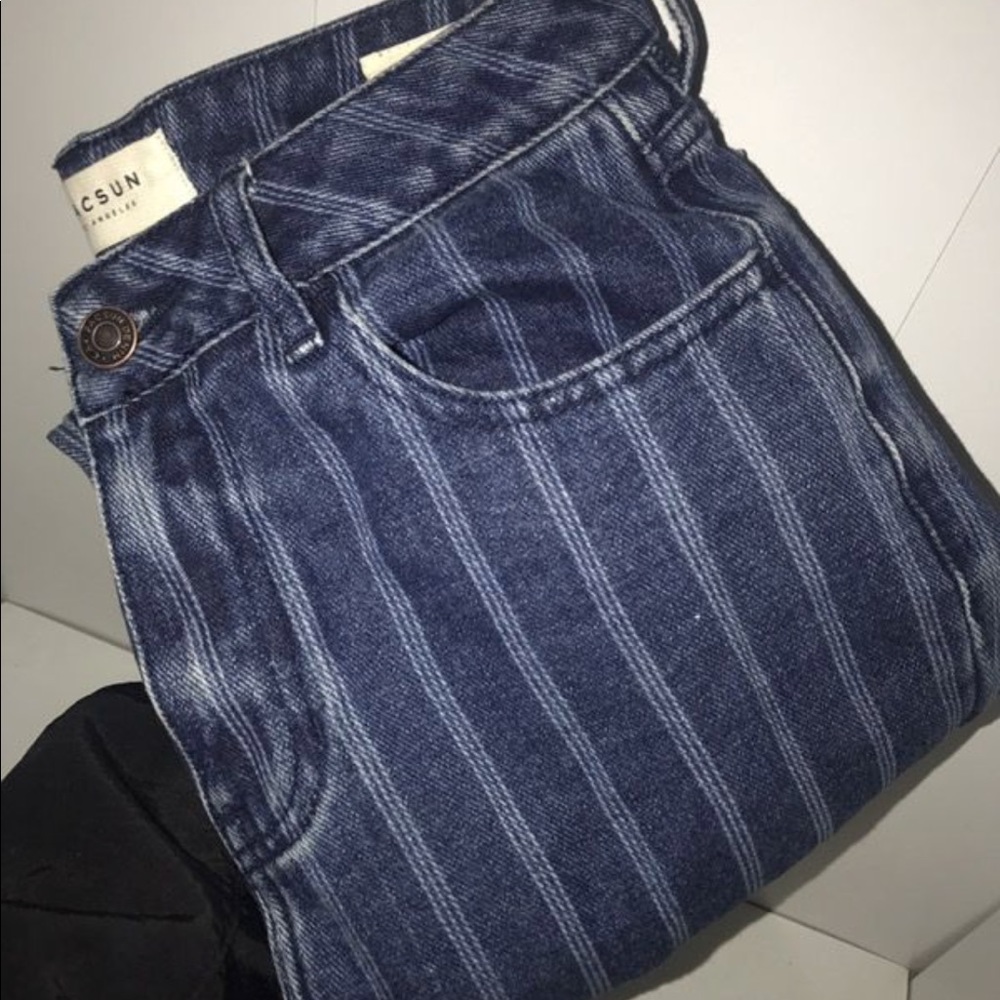 High waisted Striped Mom Jeans